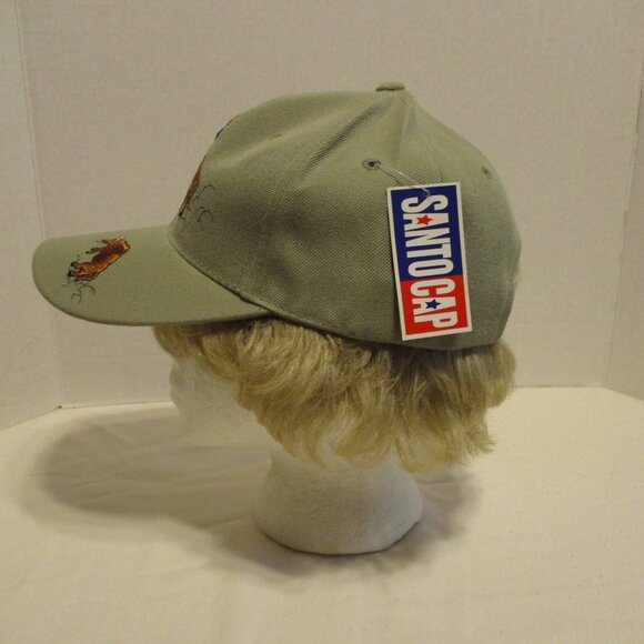 Santo Cap Rodeo Bull Cowgirl NEW Tan Brown Black Embroidered Vintage 1997 Hat - Picture 6 of 10